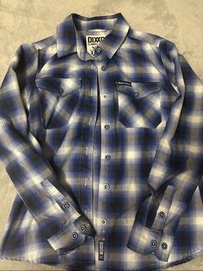 DIXXON Blue & White Plaid Button-Down Shirt